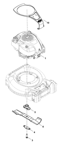 Engine And Blade Group Diagram and Parts List for 2691603-00-SP460E 2019 Briggs and Stratton Lawn Mower